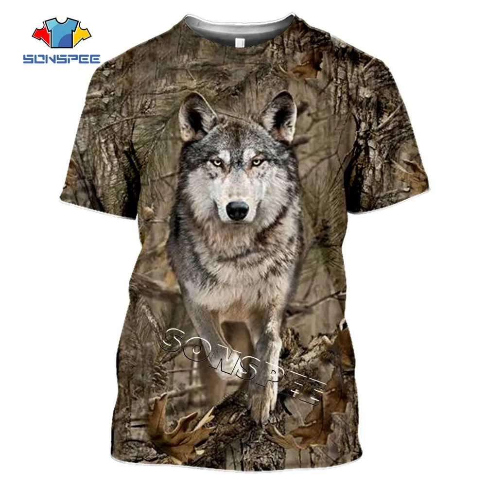 

SONSPEE Camo Hunting Animals Wild Boar 3D T-shirt Summer Casual Men T Shirts Fashion Streetwear Women Hiphop Short Sleeve Tops