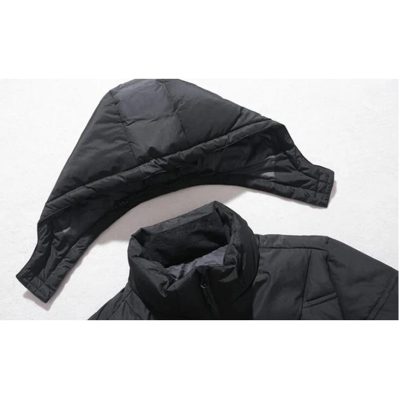 

Brand Duck Down Jacket Men Winter Thicken Hooded Down Zipper Pocket Coat Warm Feather Men Autumn Down Jacket Casual Outwear 4XL