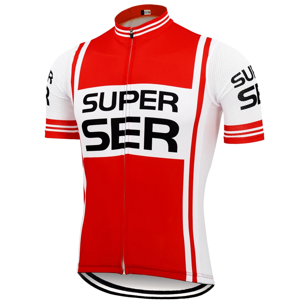 Комплект одежды для велоспорта в стиле ретро красная дышащая быстросохнущая