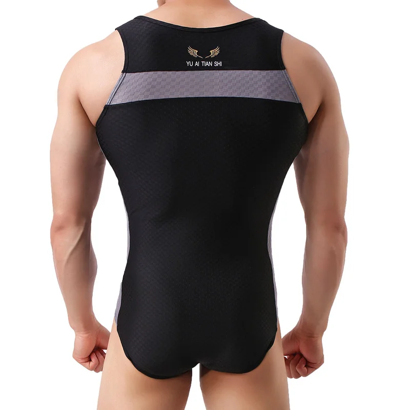 Мужское нижнее белье трико сексуальное боди с карманами стринги тренировочные