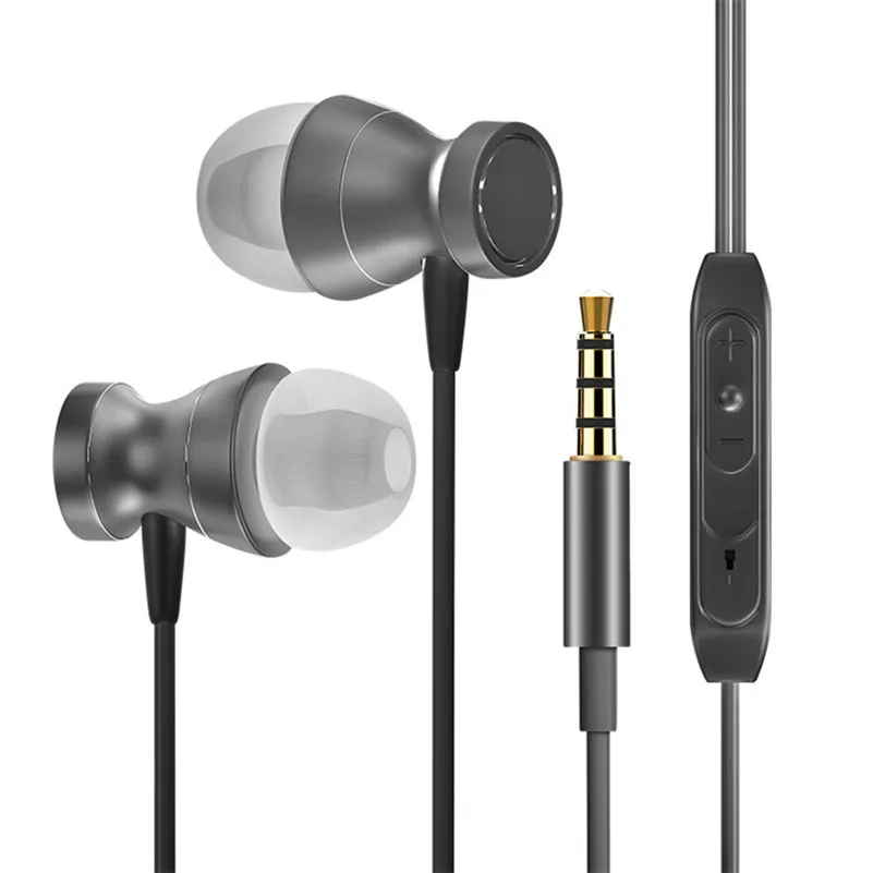 Проводные наушники магнитные металлические тяжелый бас звук анти-пот Спортивная