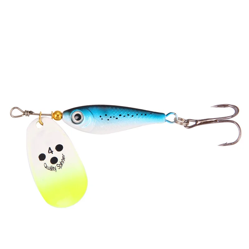 

For Fishing Luya 4 Colors Fish-Shaped Rotating Sequins 11g 15g 20g Wide Composite Sequined Bait Fish Hook Fishing Accessories