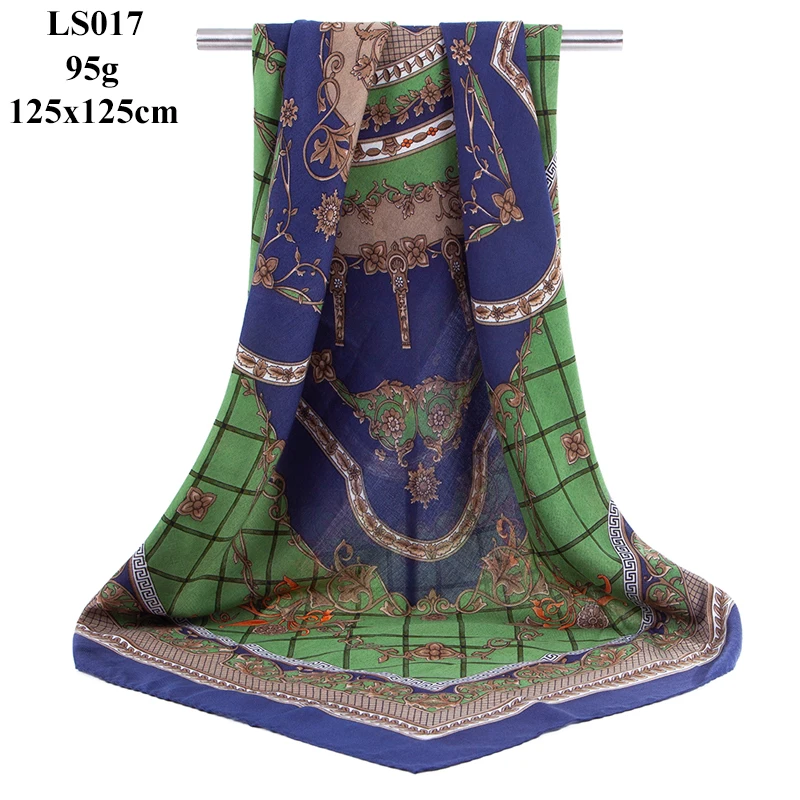 LS017 women scarf Портной Смит большой квадратный размер шарф женский модный дизайнерский большой размер шейный шарф осень зима хиджаб шаль шарфы для женщин - Цвет: LS017 women scarf