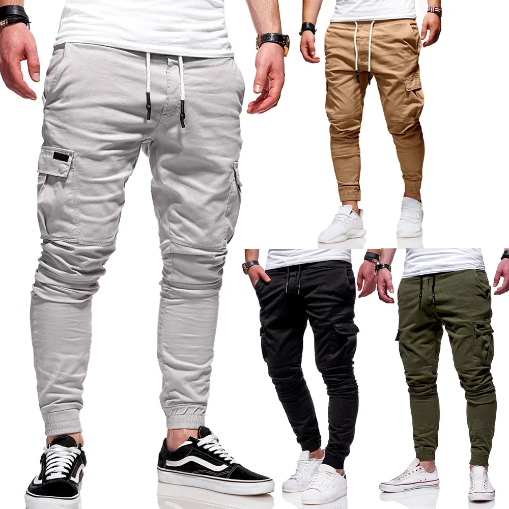 

Mens Pants Autumn Thin Cotton Casual Pants Trousers Skinny Jogger Cargo Pants Fashion Hip Hop Streetwear Pockets Harem Pants Hot