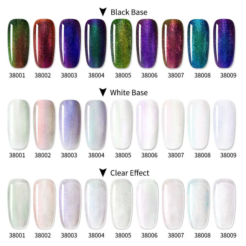 Топовое покрытие HNM блеск для губ хамелеон с жемчужным эффектом чёрная белая база