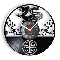 dragon deified animal worshipped vinyl record wall clock fantasy medieval home decor timepieces legendary creature shadow art