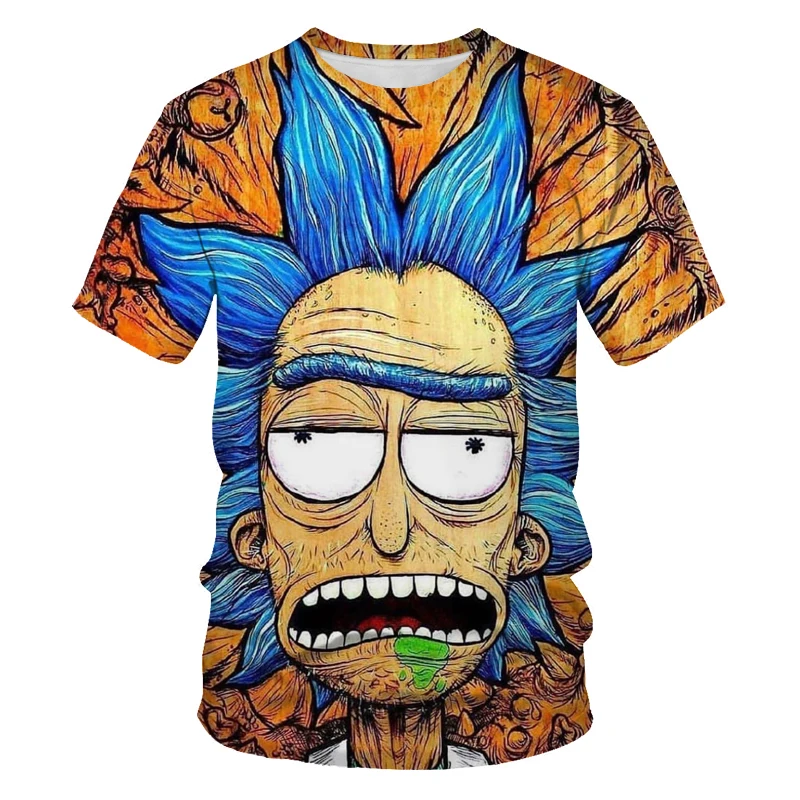 

Summer fashion men's 3DT shirt Harajuku solid color Rick clothing oversize loose high street POP style, Modi pattern