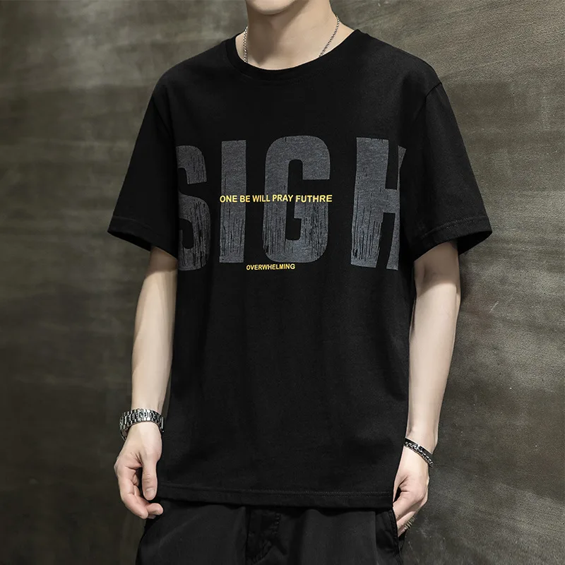 

2020 new summer cotton men's pure color short-sleeved slim breathable brand casual men's top