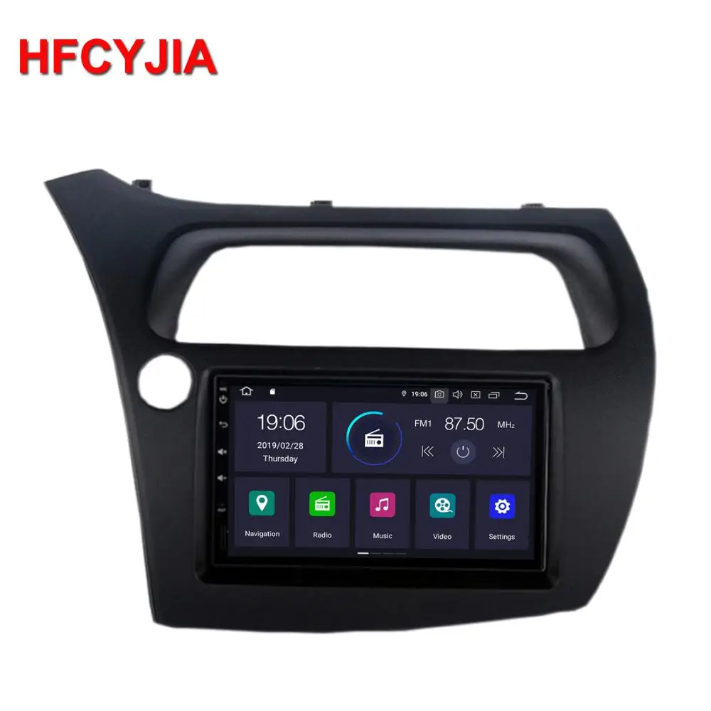 HFCYJIA Android 9,0 система автомобильное головное устройство с радио для Honda CIVIC Авто gps Navi 2+ 16 г ram wifi OBD DVR SWC BT AUX зеркальный телефон