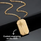 Ожерелье для женщин с пальмой, золотая цепочка из нержавеющей стали, подвеска, модные ювелирные изделия из кокосового дерева