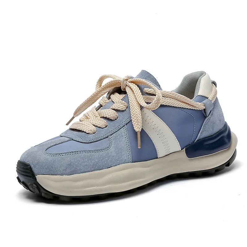 2021 New Men's Sneakers Fashion Lace-up Canvas Shoes Mesh Thick Soled Non-slip Sports Casual Running Shoes For Men And Woman
