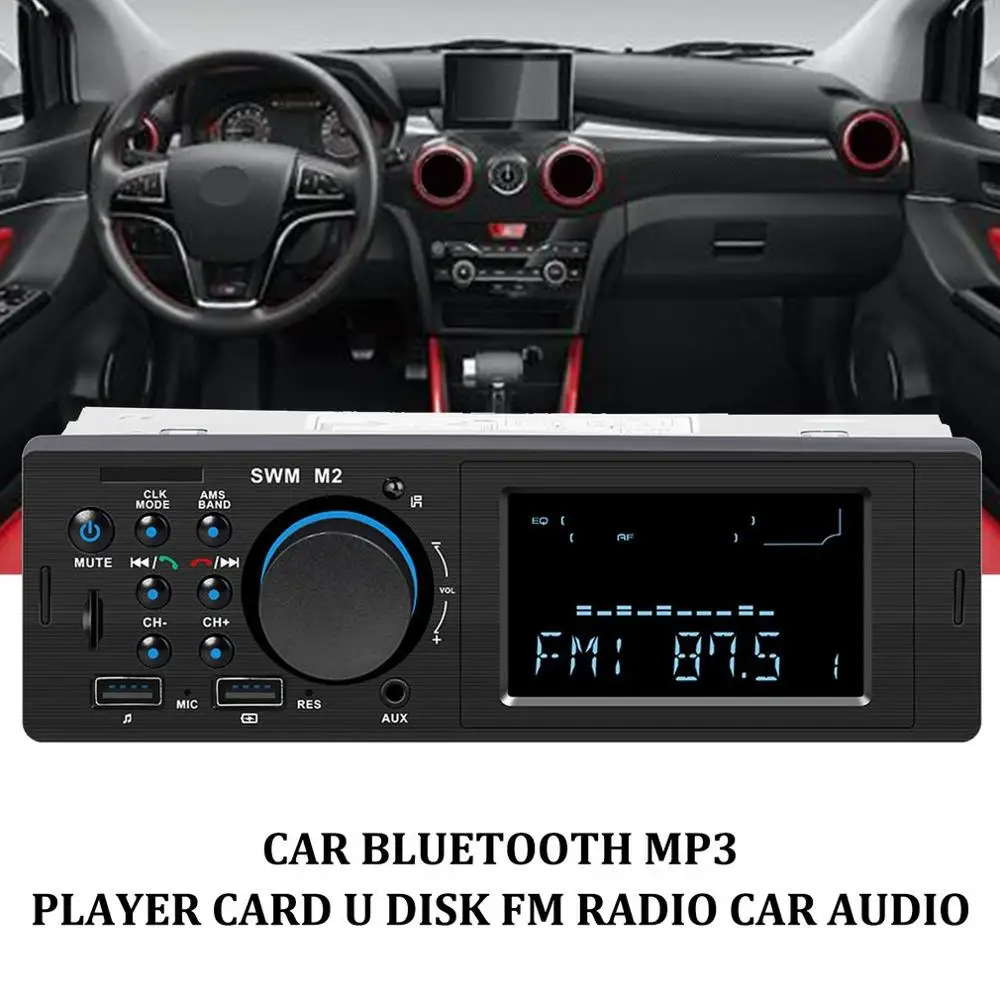 1 Din автомобильный fm-радио Мультимедийный MP3-плеер автомобильный стерео двойной динамики с USB пультом дистанционного управления Поддержка tf-карты