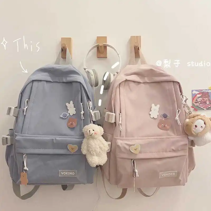 

2022 Kawaii Backpacks Women pink cute School Bags for students Casual black Backbags feamel travel Daypacks book bags for girls