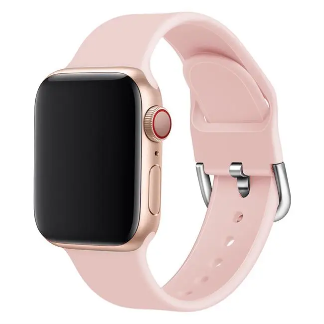 Vintage rose Силиконовый ремешок для наручных часов apple watch группа 44 мм 40 мм apple watch 5 4 ремешок 42 мм, 38 мм, версия наручных часов iwatch серии 5/4/3/2, correa, браслет - Цвет ремешка: Vintage rose