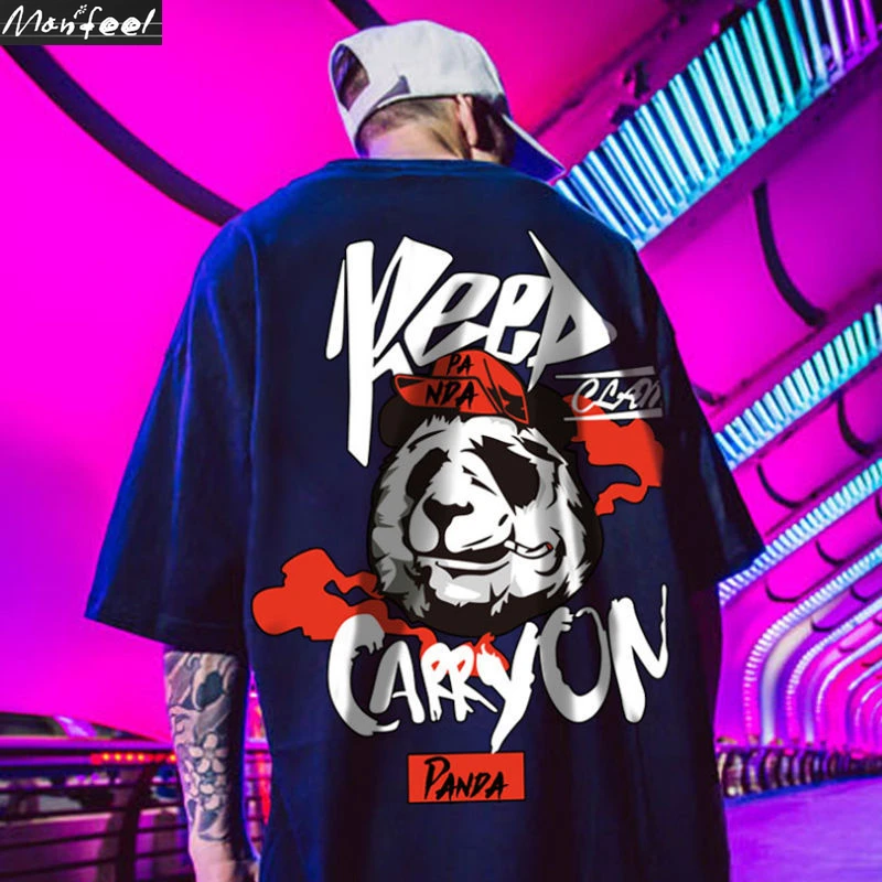 2021 китайский Стиль в стиле хип хоп Детские футболки с пандой хлопок короткий