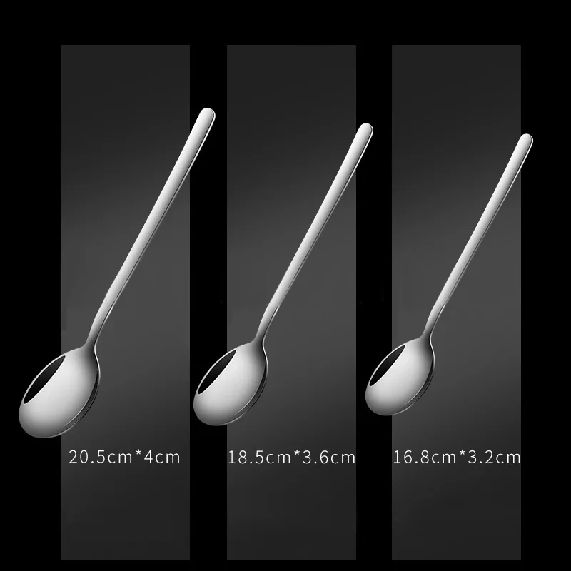 Длинной ручкой Нержавеющая сталь ложки Мороженое десерт чайная кофейная ложка