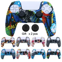 anti slip silicone cover skin for ps5 controller gamepad joysticks case thumb stick with grip caps