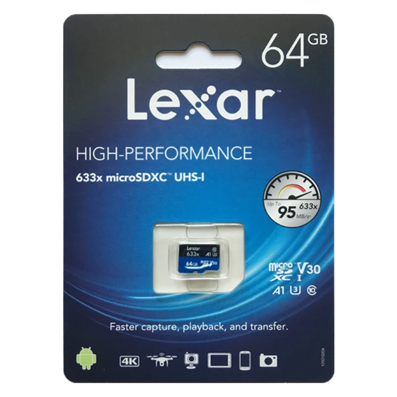 

Lexar Memory Card MicroSD Card SDHC/SDXC 128GB 256GB 512GB High-Performance 633x 32GB 64GB UHS-I Class10 up to 95MB/s read