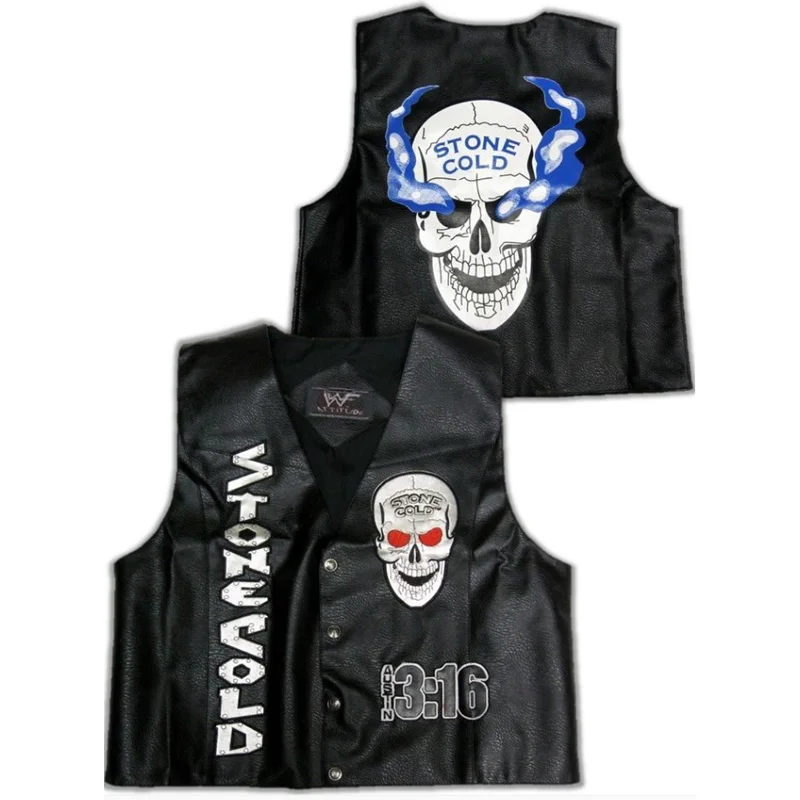 

Stone Cold Steve Austin 3:16 Smoking Skull Vest WWF New Stone Cold Steve Austin 3:16 Smoking Skull Vest WWE New Stone