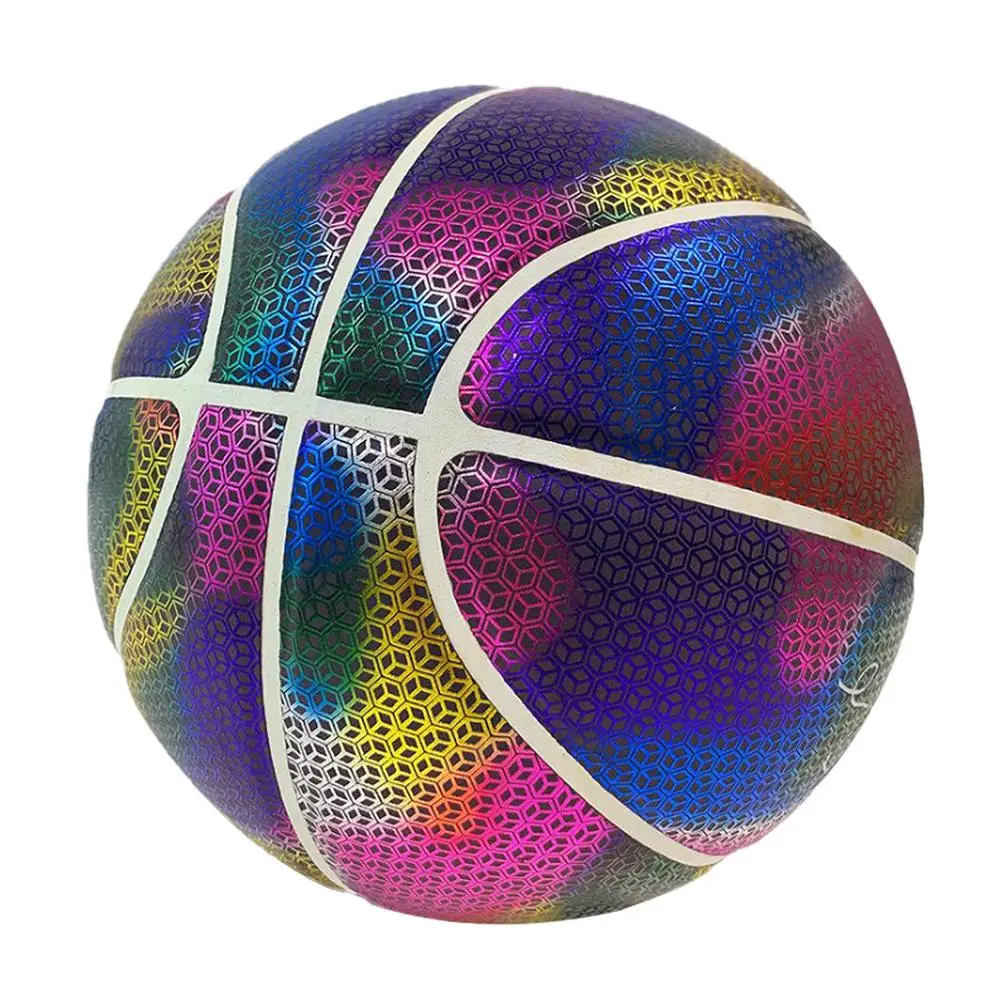 

Блестящий баскетбольный мяч-Официальный голографический светящийся баскетбольный мяч размером 7 для 12-летнего мальчика