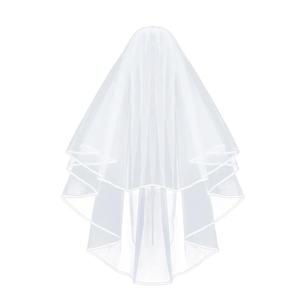 2021 простая и элегантная свадебная фата Тюлевая Фата с гребнем кружевной лентой