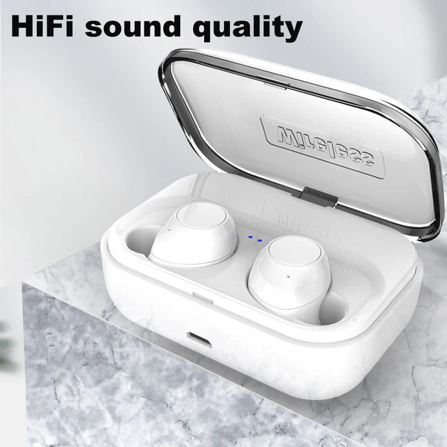 Bass Bluetooth наушники беспроводные наушники TWS 5,0 мини наушники с микрофоном зарядная коробка Спортивная стереогарнитура для мобильного телефона