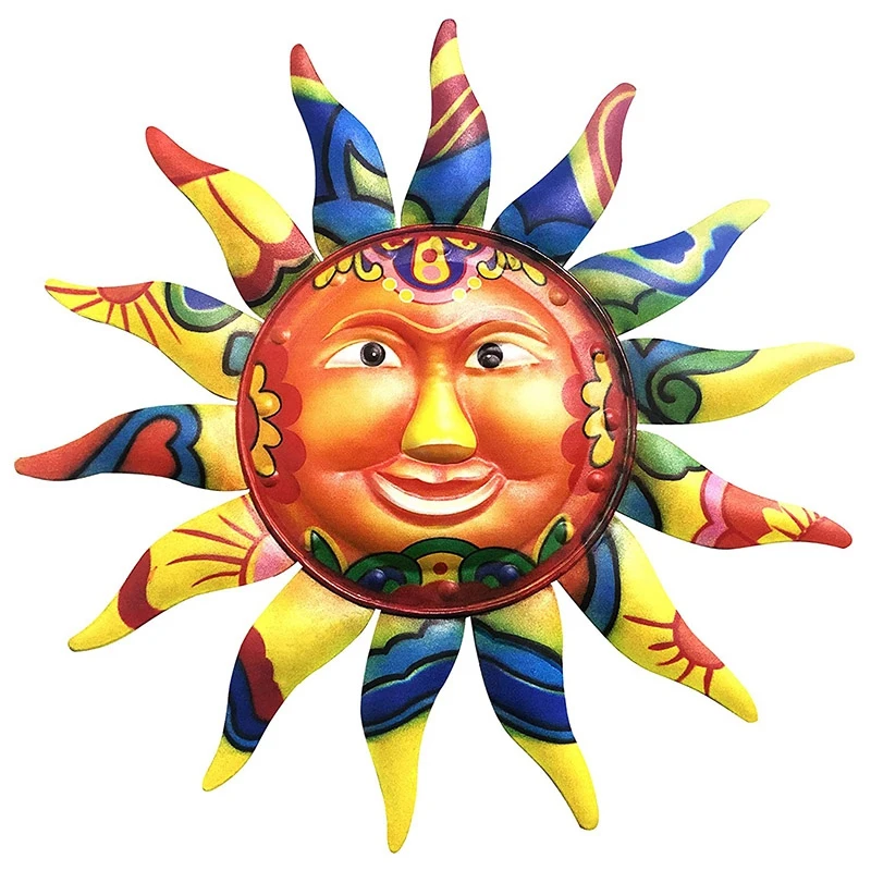 

Металлическое настенное украшение, металлическое подвесное украшение на стену от солнца, подходит для дома и улицы, сада