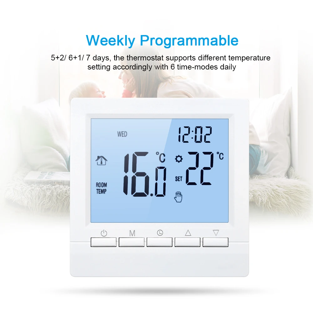 Wi Fi термостат умный Электрический для подогрева пола управление приложением