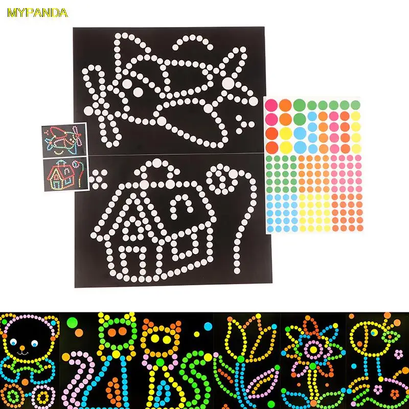 

2 Pcs Diy Colorful Dot Primary Mosaic Puzzle Stickers Games Diy Cartoon Anima