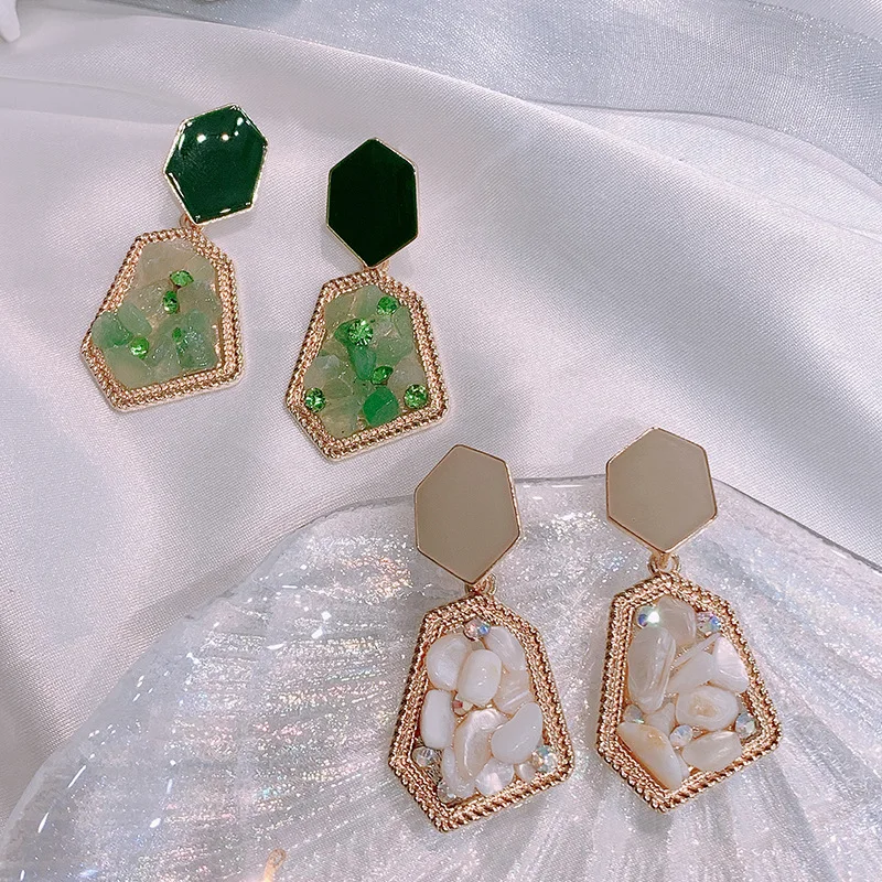 Женские серьги из металла геометрический дизайн профилактика аллергии изящные