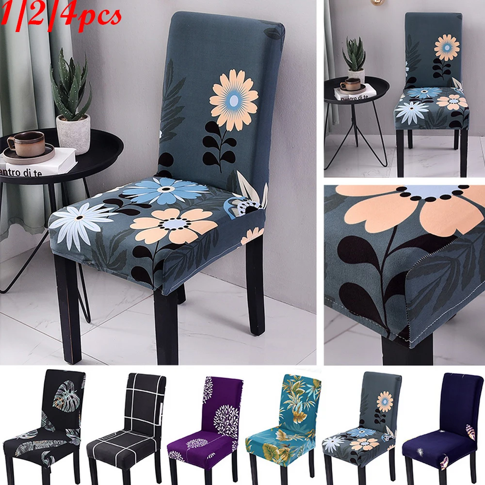 1/2/4 шт. с цветочным принтом чехлы для стульев спандекс эластичная на стулья