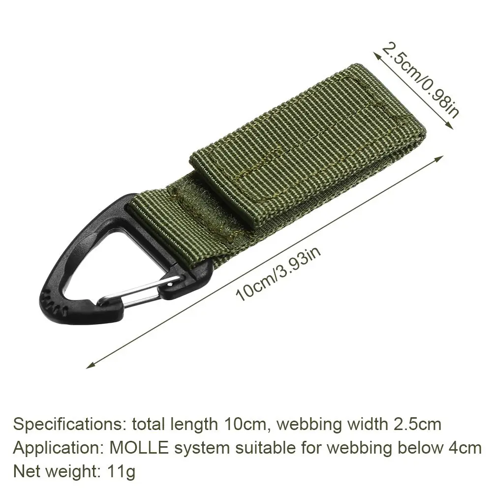 Military Tactical Gear Hanging Key Hook Clip Clamp Buckle Nylon Webbing Molle Belt Carabiner Outdoor Strap Climbing Accessories