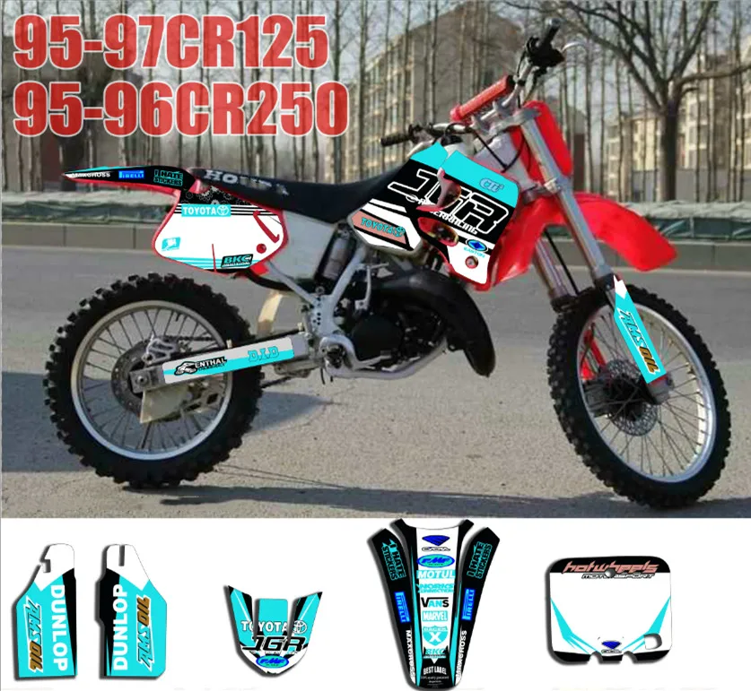 Заказанные акрилатовые команда Графика наклейки для Honda CR125 1995 1996 1997 CR250 1995 1996 CR 125 CR 250 95 96 97