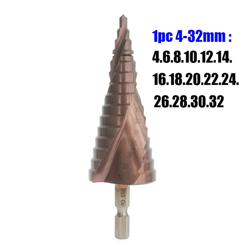 OMY HSS-CO M35 шестигранный хвостовик спиральный паз Шаг сверло металлический конус Шаг сверло из нержавеющей стали Отверстие пила отверстие резак