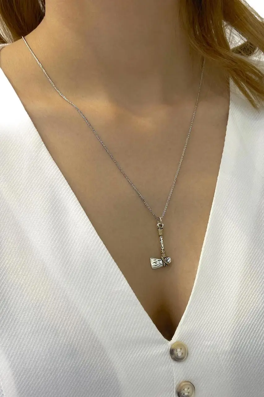 

Axe Model Top Quality 60 cm Long Chain 925 Silver Necklace