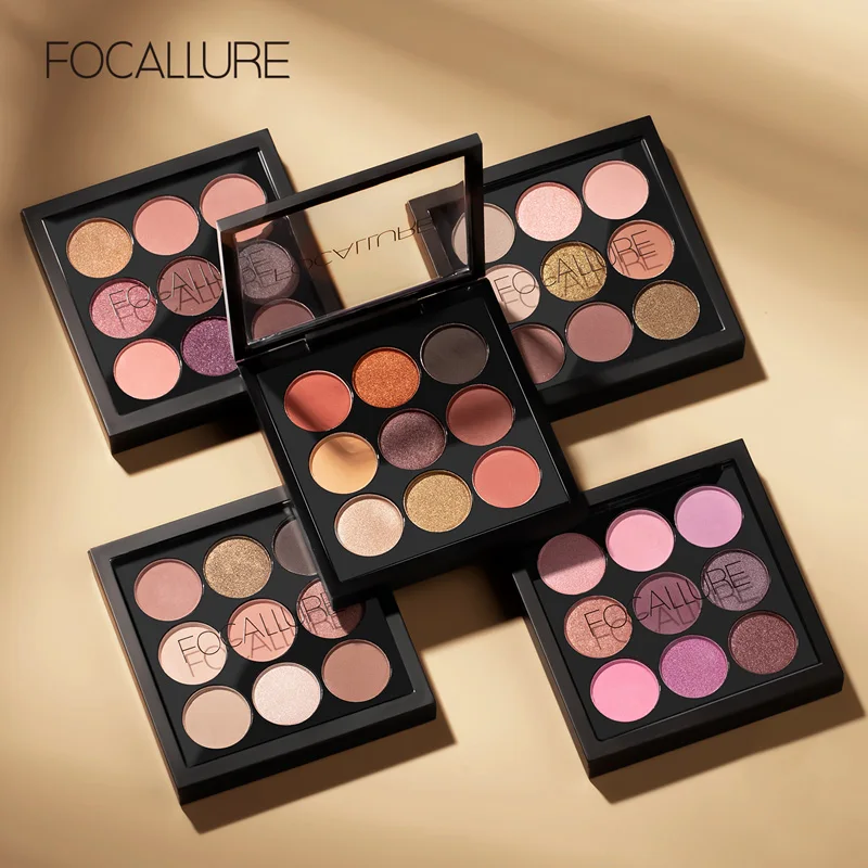 

FOCALLURE 9 Colors Makeup Eyeshadow Palette Matte Shimmer Glitter Pigment Smoky Eye Shadow FA36