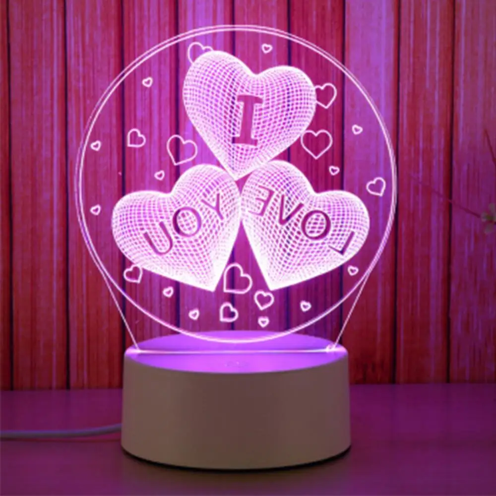 

3D USB Charging Desk Light Table Lamp Bright Creative Touch Control Art Kid Atmosphere Gifts LED Night Light Cute Modern