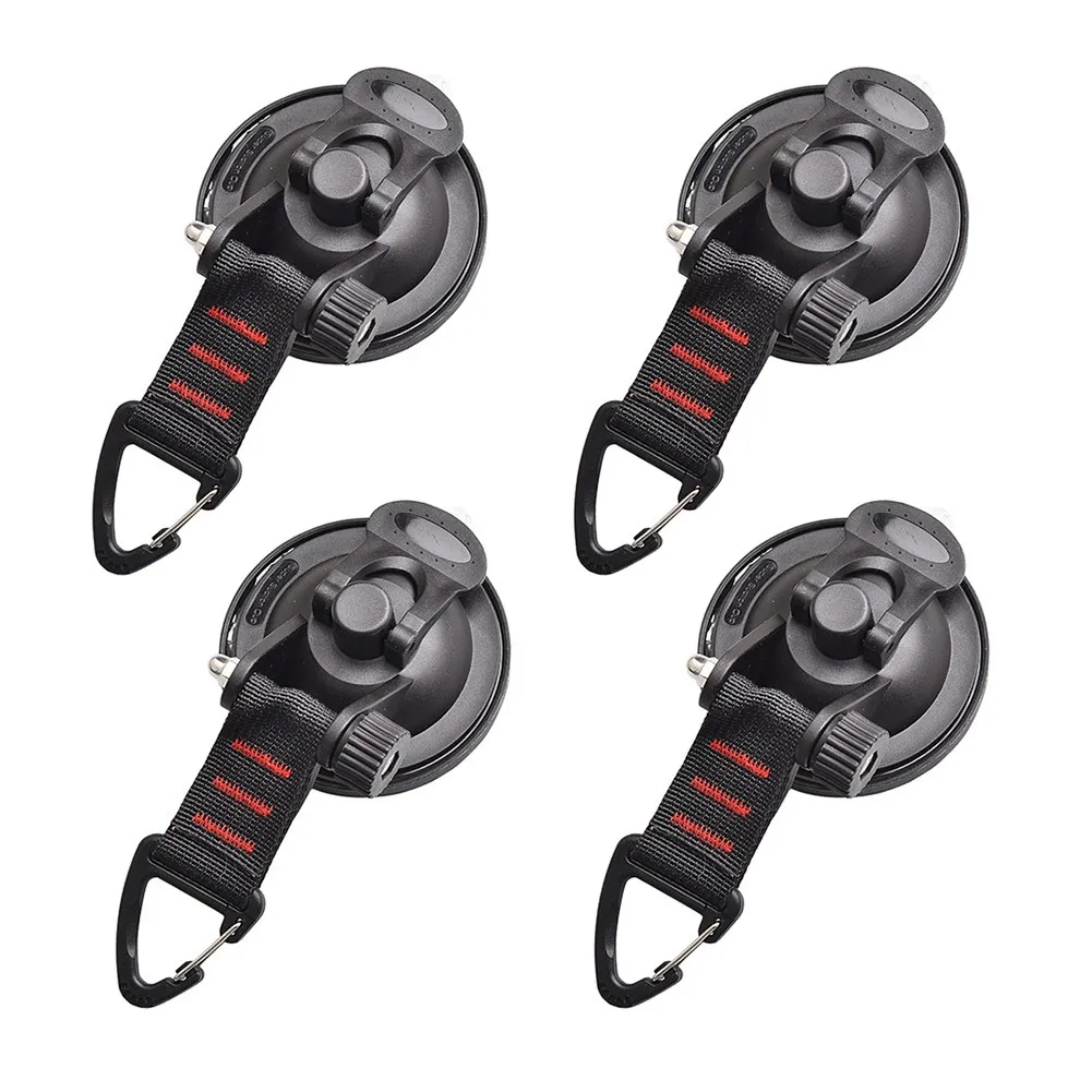 

2/4Pcs Suction Cup Tie Downs With Hooks Heavy Duty Anchor Strap Lashing Sucker Fastener For Car Awning Camping Windshield Tarp