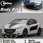 Дефлектор губ на бампер для Peugeot 106  107108, передняя юбка спойлера ДЛЯ TopGear, для друзей, настройка обзора автомобилякомплект кузоваполоса