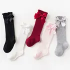 Детские носки принцессы с бантом, детские носки в Вертикальную Полоску, Хлопковые гольфы для девочек, носки для младенцев