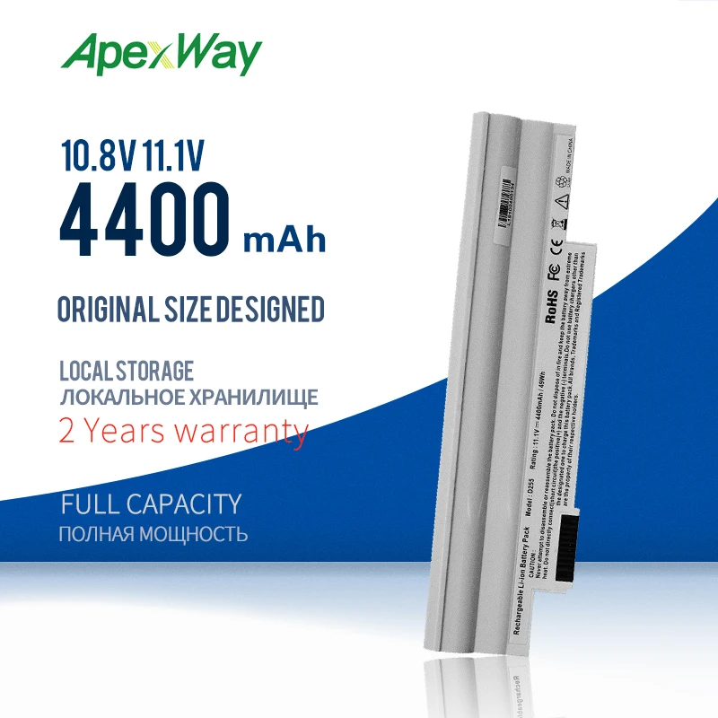 Белый аккумулятор 4400mAh AL10B31 для ACER Aspire One 522 722 AOD255 AOD257 AOD260 AK.003BT. 071 BT.00603.114 LC. BTP00.129