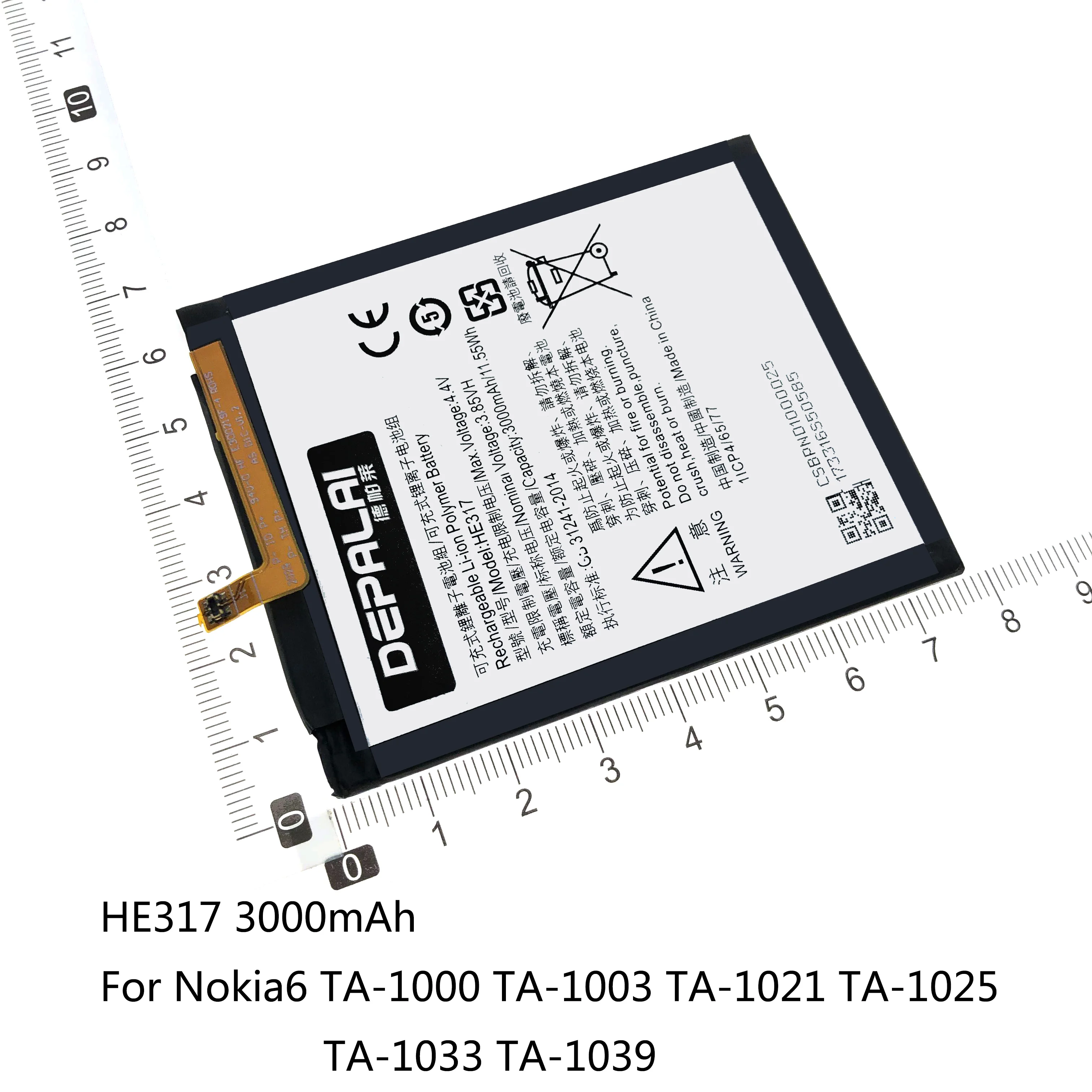 HE316 HE317 HE335 3000mAh Phone Battery For Nokia 6 N6 TA-1000 TA-1003 TA-1021 TA-1025 TA-1033 TA-1039 High Quality | Мобильные