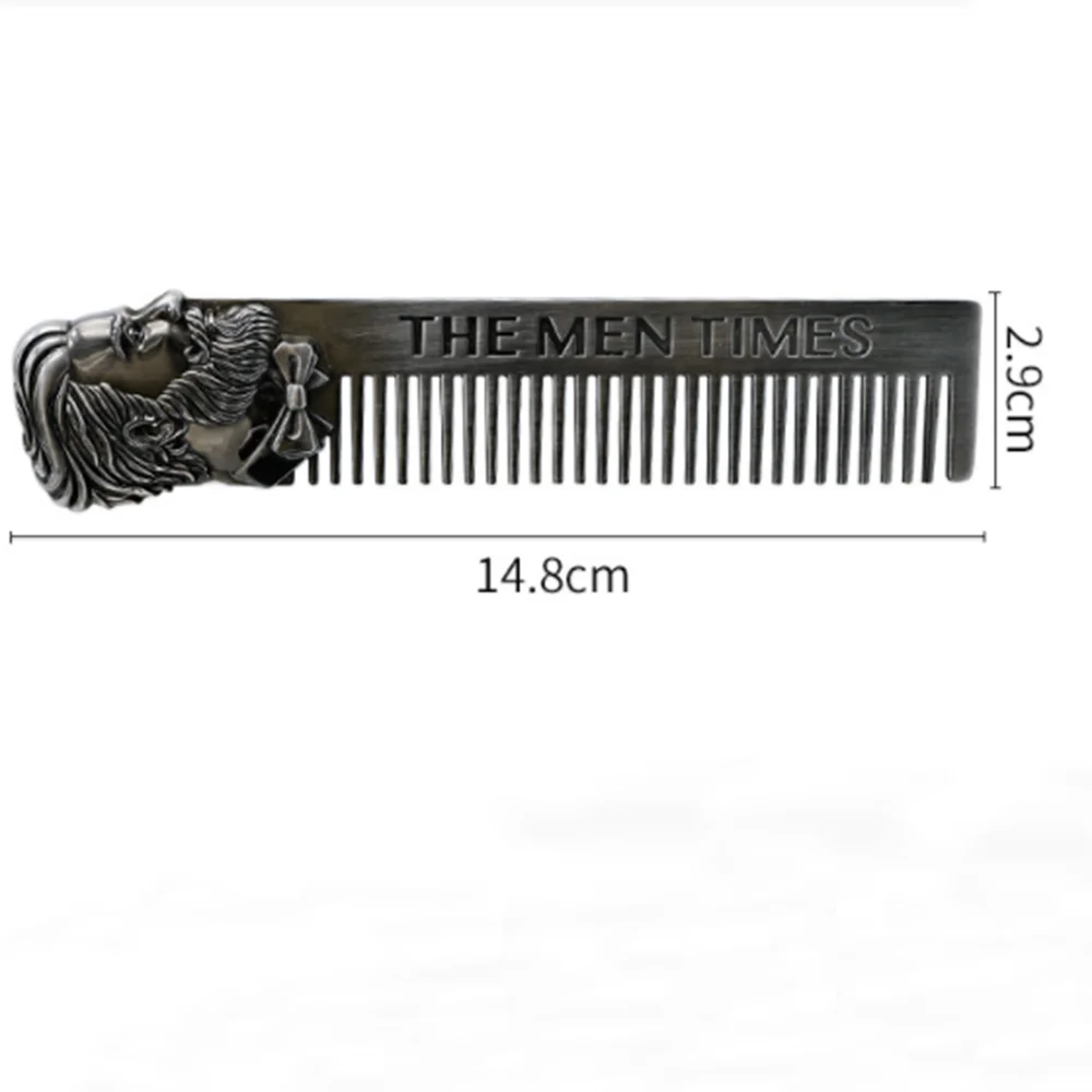 

Stainless steel shaving comb men beard comb brush beard care shaping tool template pocket size hair comb barber styling comb