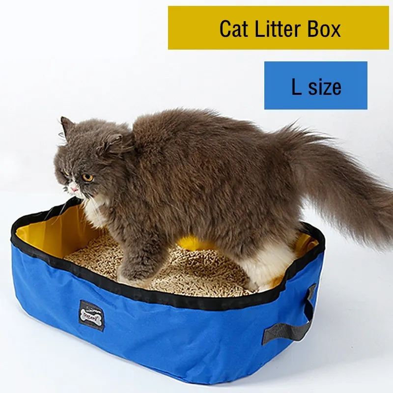 

Collapsible Portable Cat Litter Box Dog Toilet Tray Waterproof Oxford Litter Pan for Outdoor Travel Cat Supplies