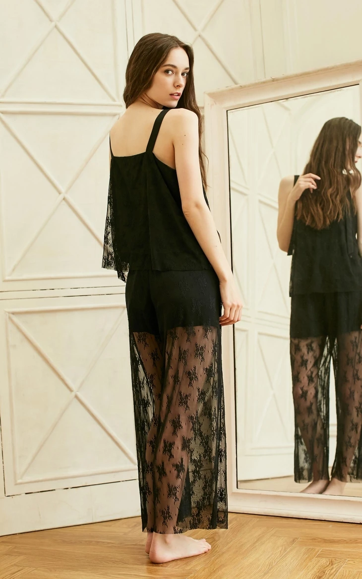 Vero Moda Новое поступление топ со шнуровкой прозрачные пижамные штаны домашняя одежда | 31917A513