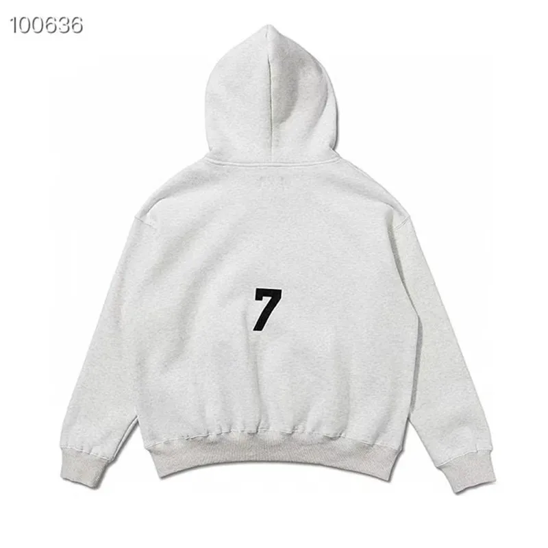 

FOG ESSENTIALS Hoodie Men Women 1:1 High Quality Seventh Season Flocking Letters ABC Hooded Loose Pullover