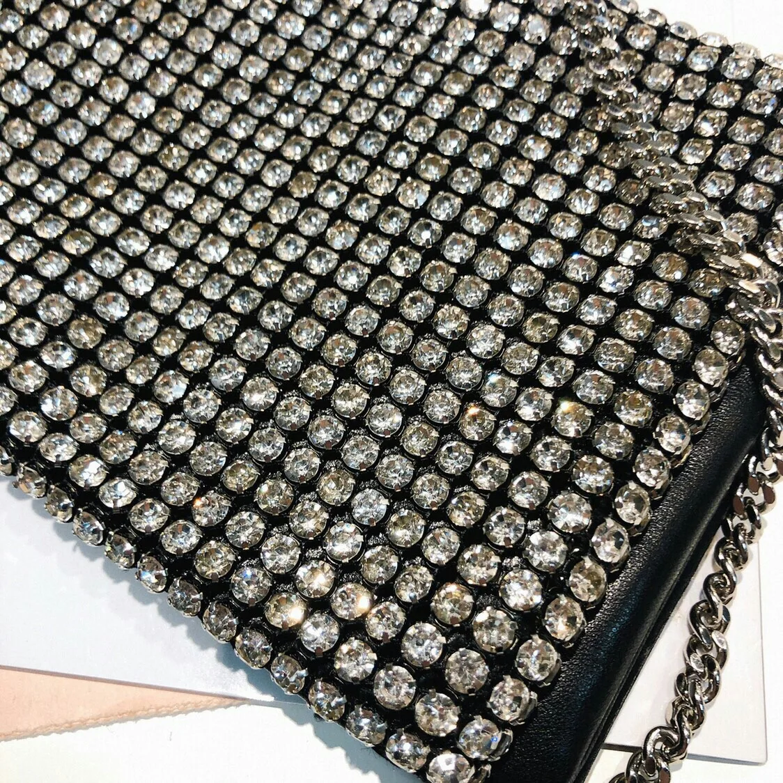 Water Drill Bag Small Square Bag with Cover Mobile Phone Bag One Shoulder Slant Bag Female
