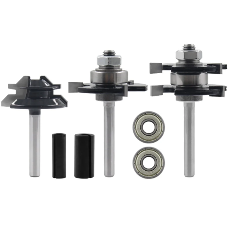 

Деревообрабатывающий фрезерный станок 45 градусов Tenon Joint Cutter Line Cutter 3 Tooth T-образная гравировальная машина 1/4x1-1/2