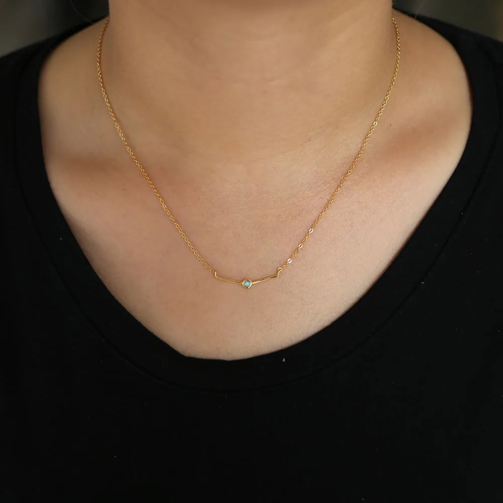 Цепочка с кулоном в виде полудрагоценного камня 1 шт.|Цепочки| |