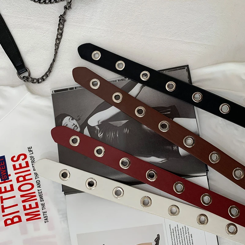 

Women Punk Chain Fashion Belt Adjustable Waistband With Eyelet Chain Belt Simple 105*2.8cm New style Pin Buckle jeans Decorative